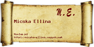 Micska Ellina névjegykártya